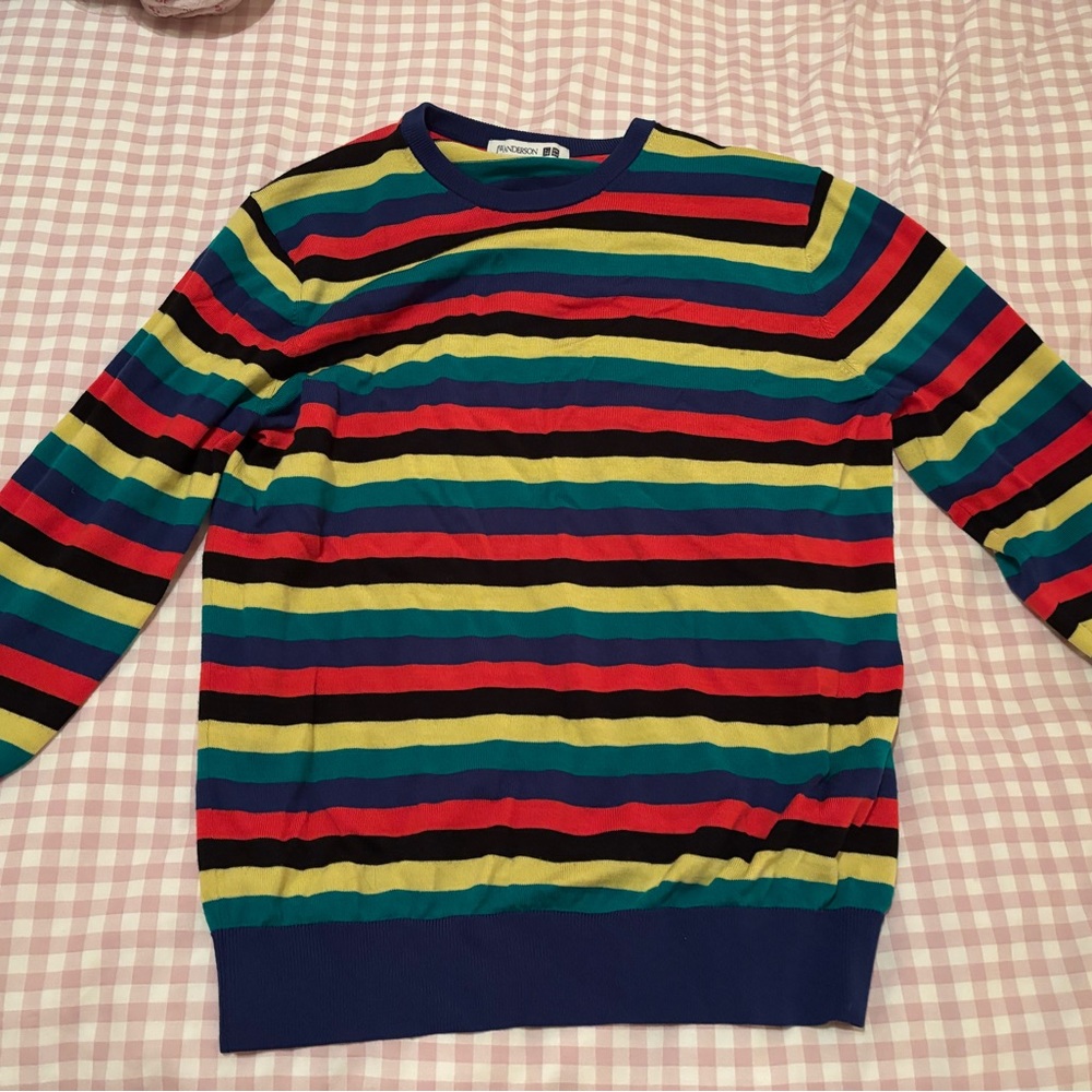 JW ANDERSON Red and Yellow Crewneck Sweater